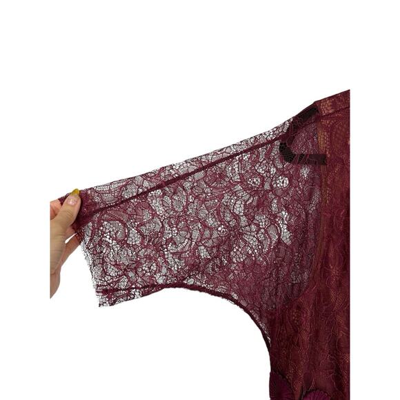 NEW Beguile Byron Lars Carissima Sheath Dress Size 16 Lace Burgundy Wine Corset - Picture 4 of 12